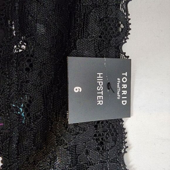 6X 30W Torrid Black Tarot Hipster Mid Rise Panty Lace Star Witch Magic Astrology - Picture 6 of 8